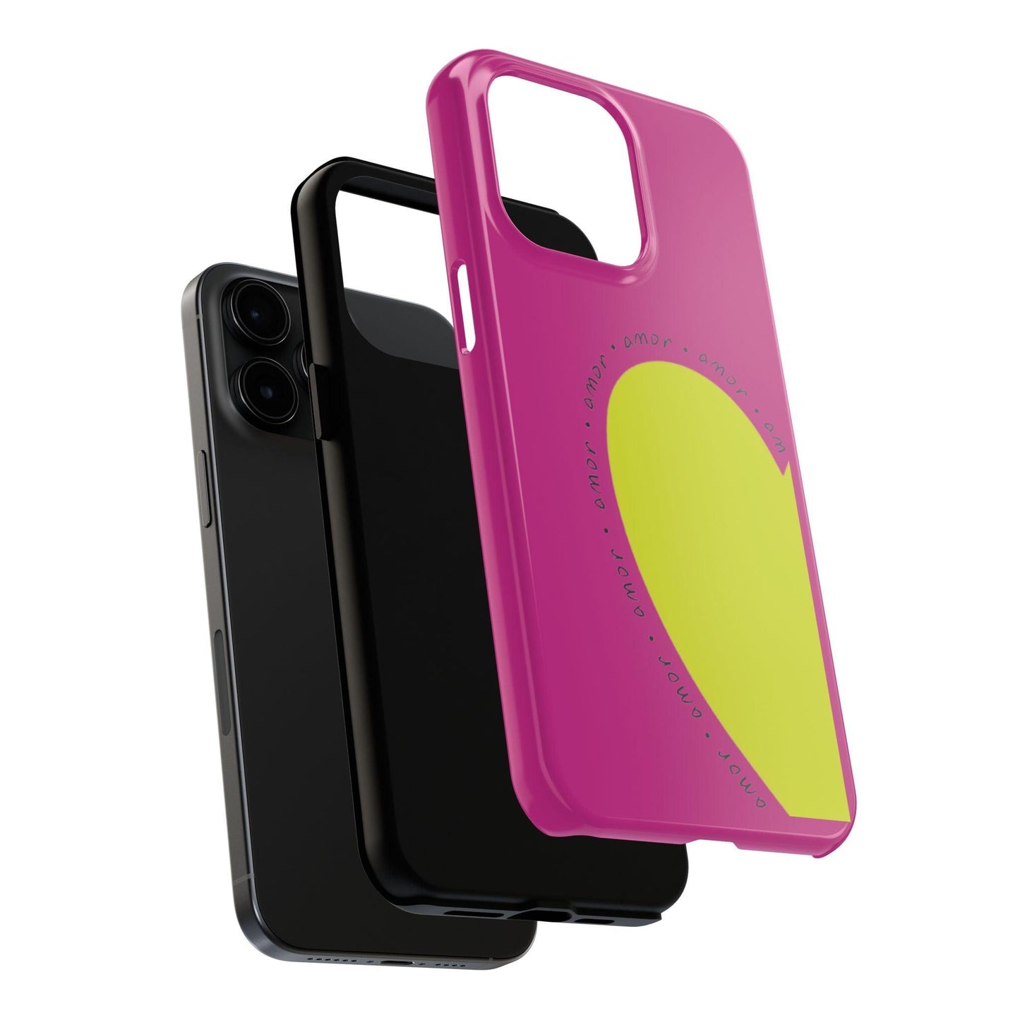 Amor Neon Heart Tough iPhone Cases