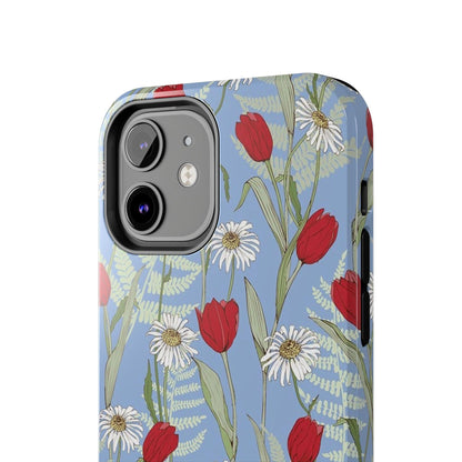 Blooms on Blue Tough iPhone Cases