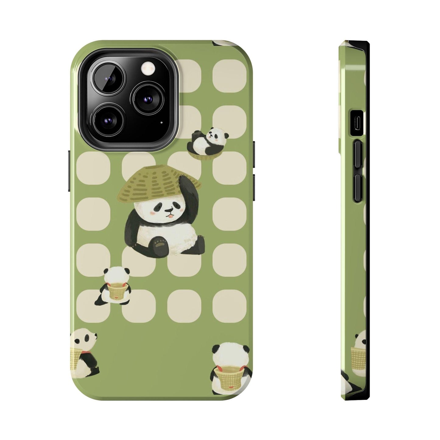 Bamboo Basket Pandas iPhone Cases