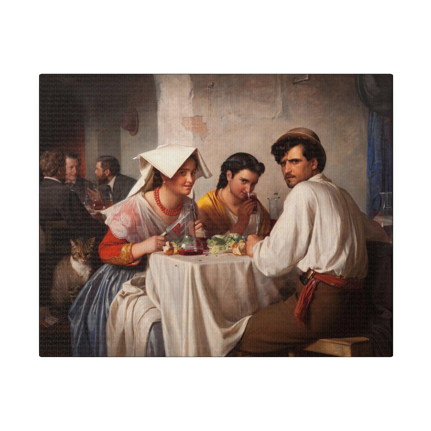 From a Roman osteria by Carl Bloch - Matte Canvas, Stretched, 0.75"