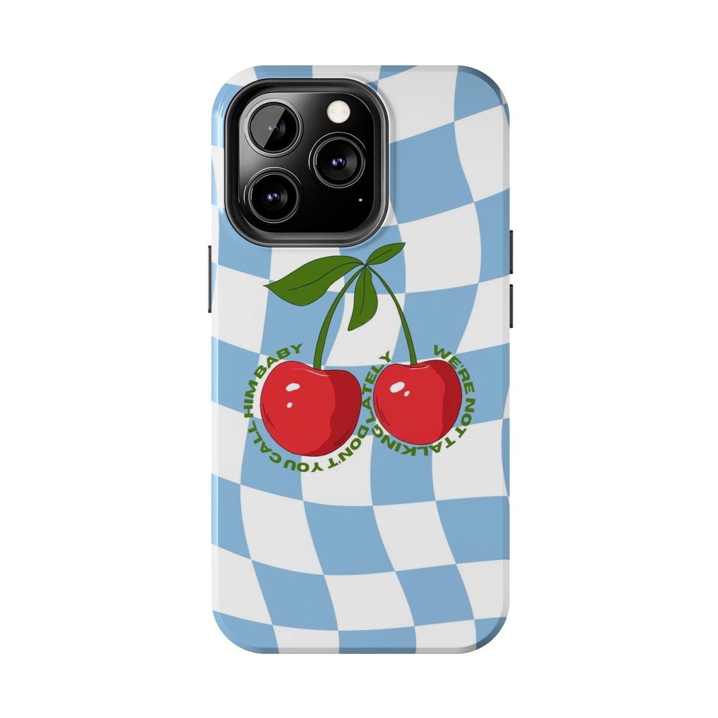 Cherry Gossip Check Tough iPhone Cases