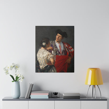 Offering the panel to the bullfighter (1873) painting by Mary Cassatt - Matte Canvas, Stretched, 0.75"