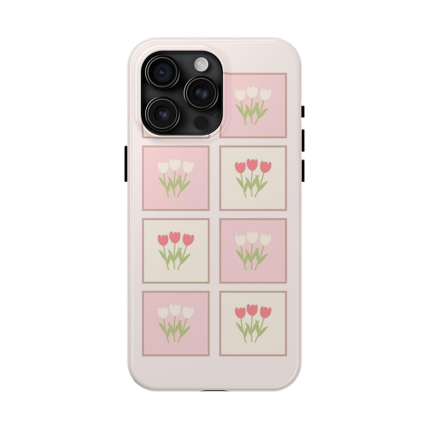 Floral Pastel Tulips Garden Tough iPhone Cases