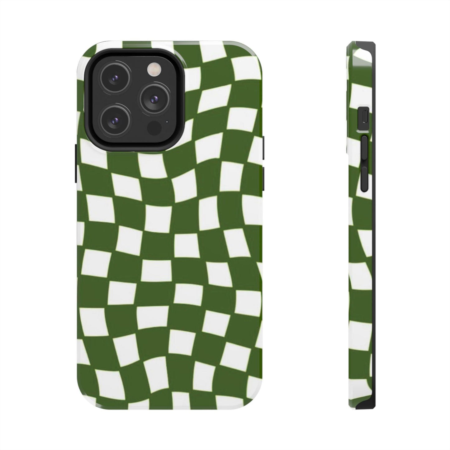 Green Checkmates Tough iPhone Cases