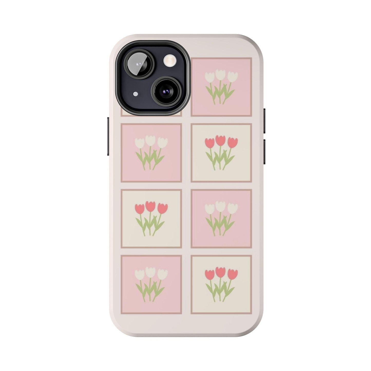 Floral Pastel Tulips Garden Tough iPhone Cases