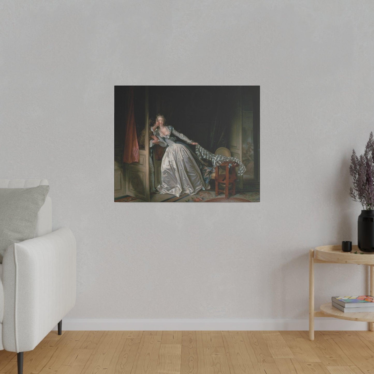 The Stolen Kiss by Jean-Honoré Fragonard - Matte Canvas, Stretched, 0.75"