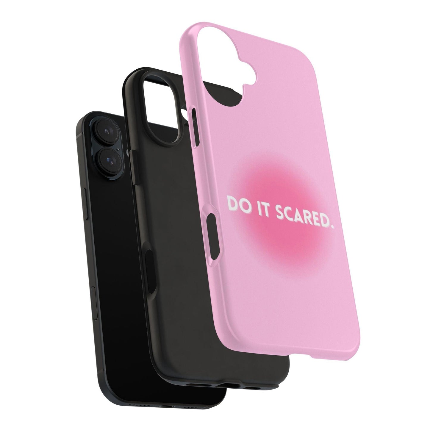 Do It Scared Tough iPhone Cases in Pink Aura