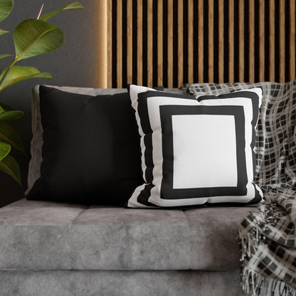 Imperial Edge Luxe Cushion - Monochrome Black and White Spun Polyester Square Pillowcase