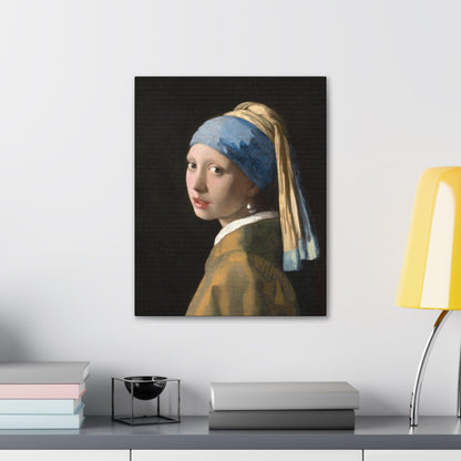 Girl with a Pearl Earring 1665 by Johannes Vermeer painting on a Canvas Gallery Wraps