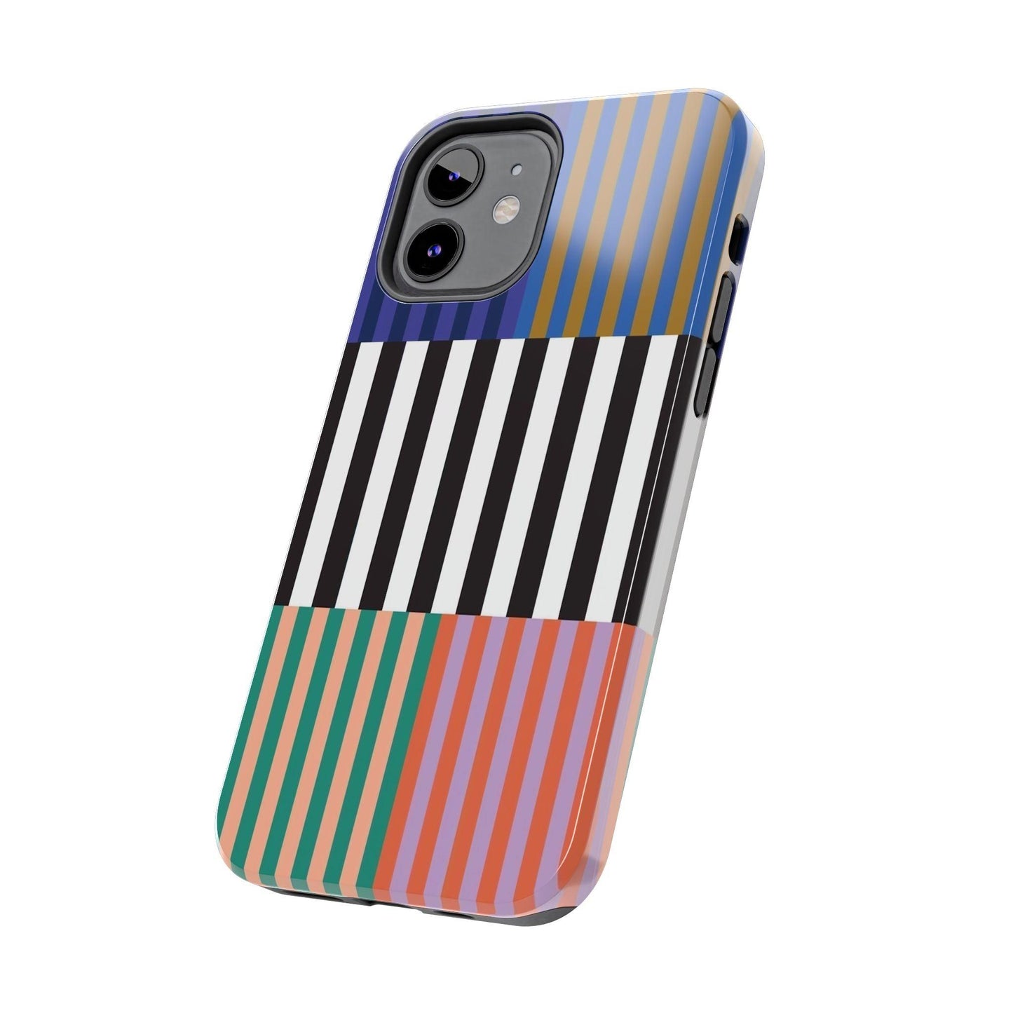 Striped Colorblock Symphony Tough iPhone Cases