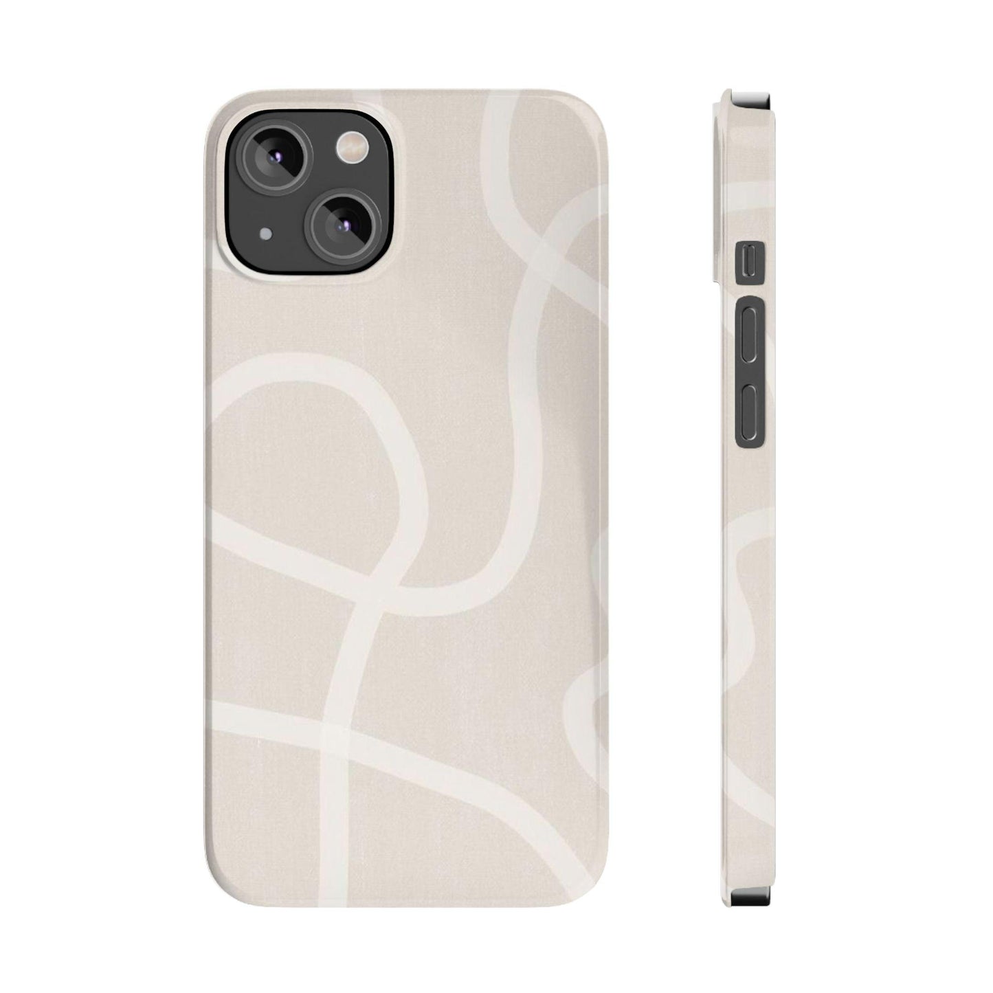 Luxe Minimalist Swirl - Cream Edition Slim iPhone Cases