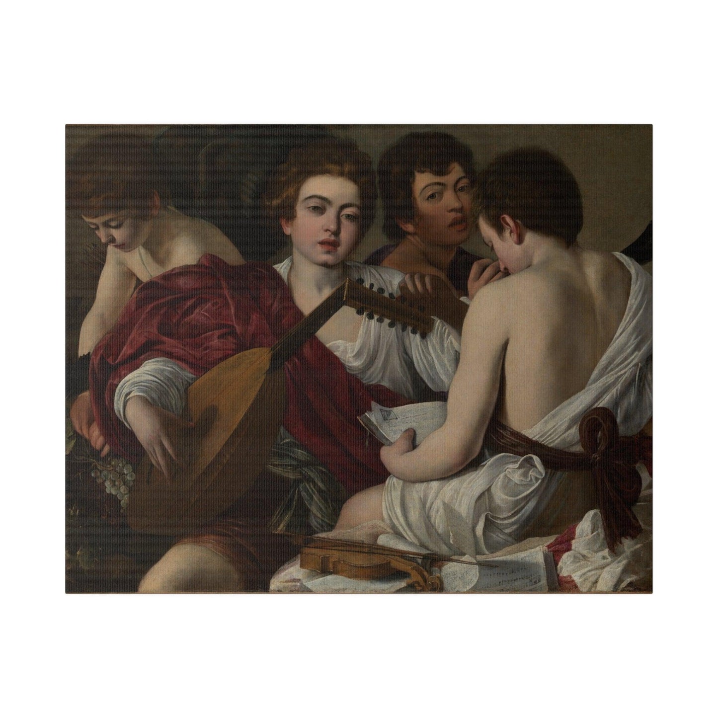 The Musicians by Caravaggio by Caravaggio (Michelangelo Merisi) - Matte Canvas, Stretched, 0.75"