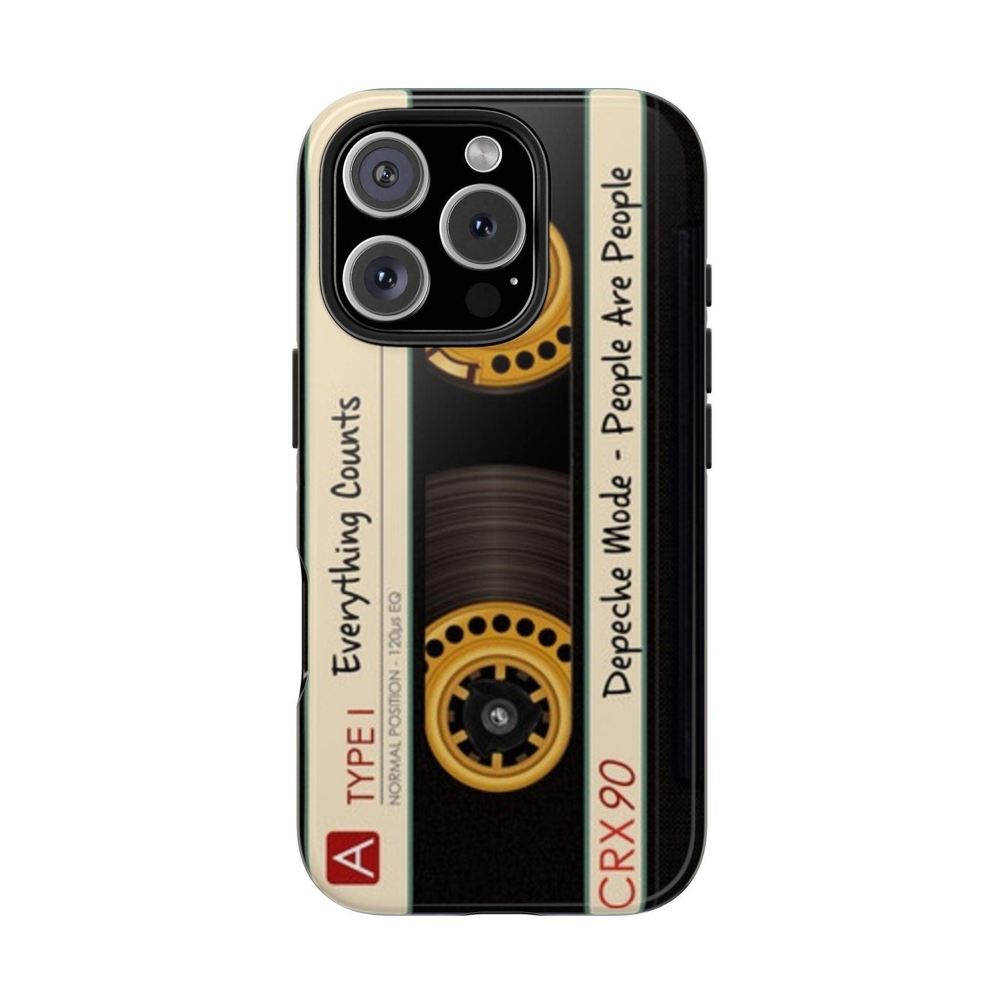 Nostalgic Old Cassette Tape with Yellow wheels iPhone Cases