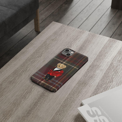 Dapper Bear Plaid Phone Case - Classic Tartan Polo Bear Design iPhone Cases