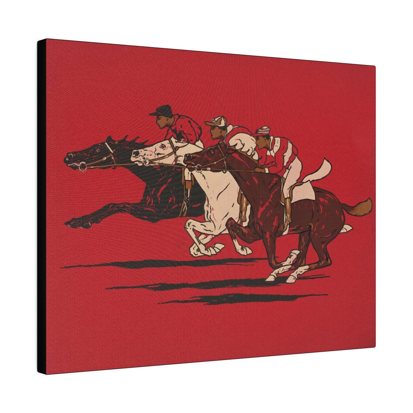 The Runners (1900), vintage horse racing illustration - Matte Canvas, Stretched, 0.75"