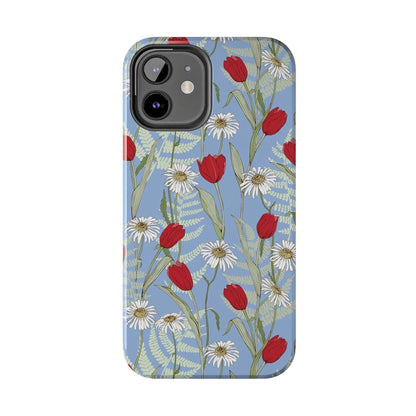 Blooms on Blue Tough iPhone Cases