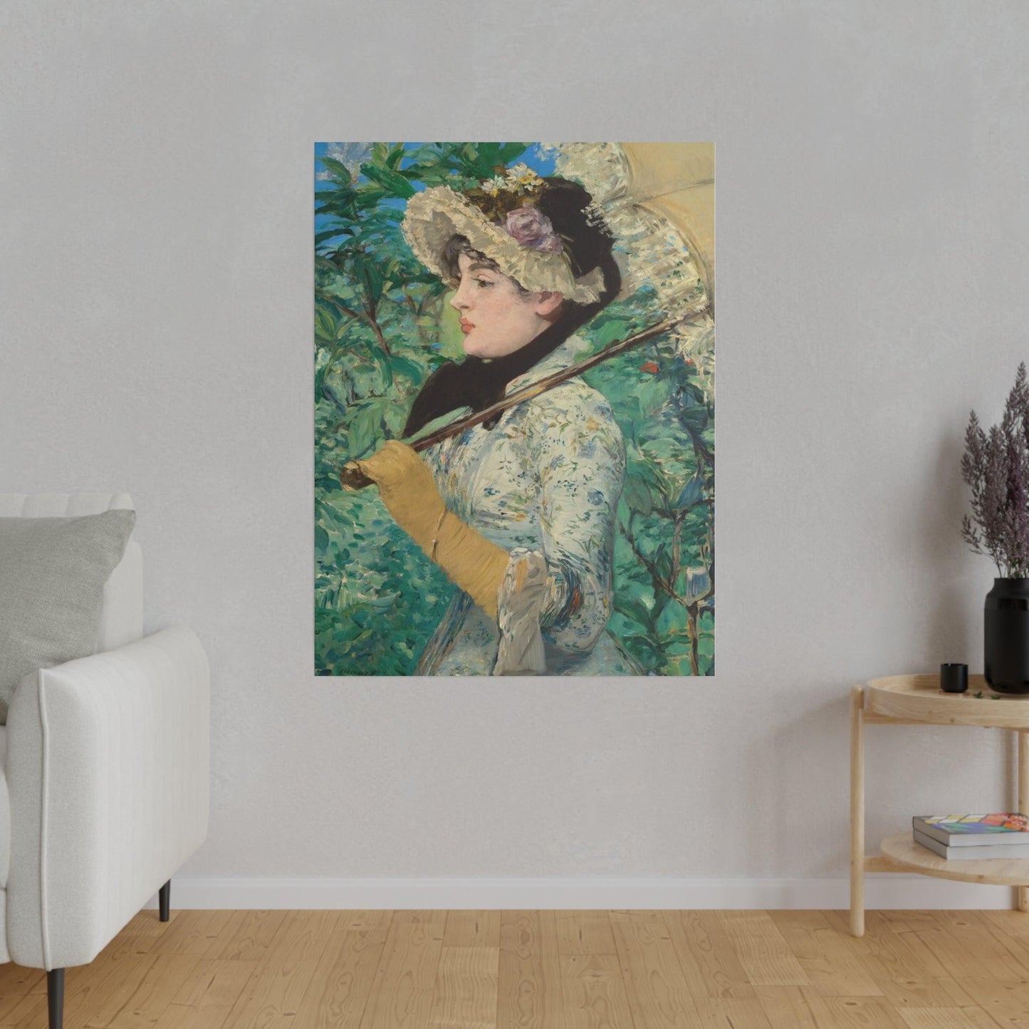 Jeanne Spring (1881) painting in high resolution by Edouard Manet - Matte Canvas, Stretched, 0.75"