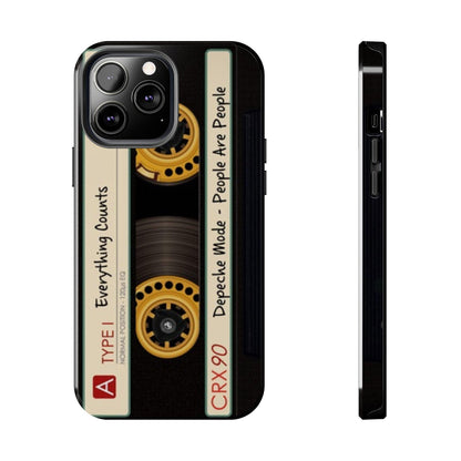 Nostalgic Old Cassette Tape with Yellow wheels iPhone Cases