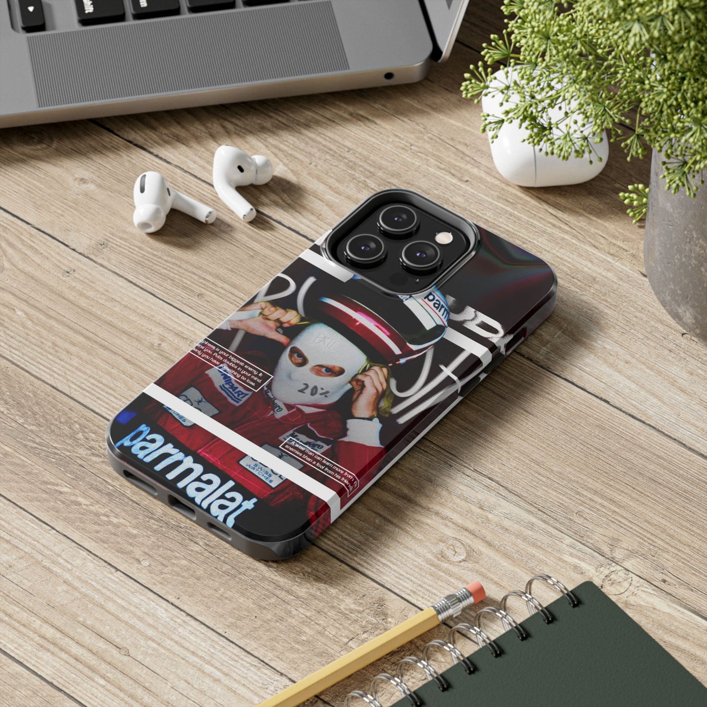 Racing-Inspired Tough Phone Case with Graffiti Design