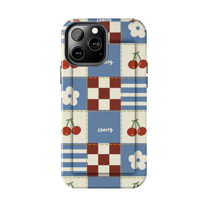 Cherry Blue Tri-Tone Tough iPhone Cases