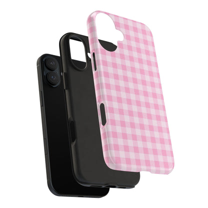 Pink Gingham Tough iPhone Cases