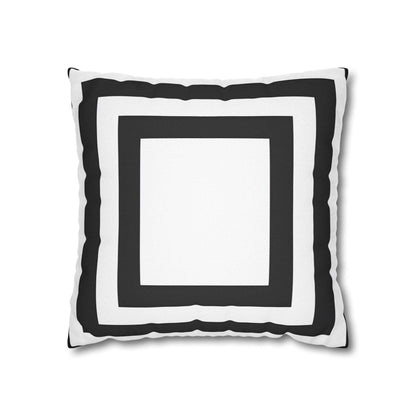 Imperial Edge Luxe Cushion - Monochrome Black and White Spun Polyester Square Pillowcase