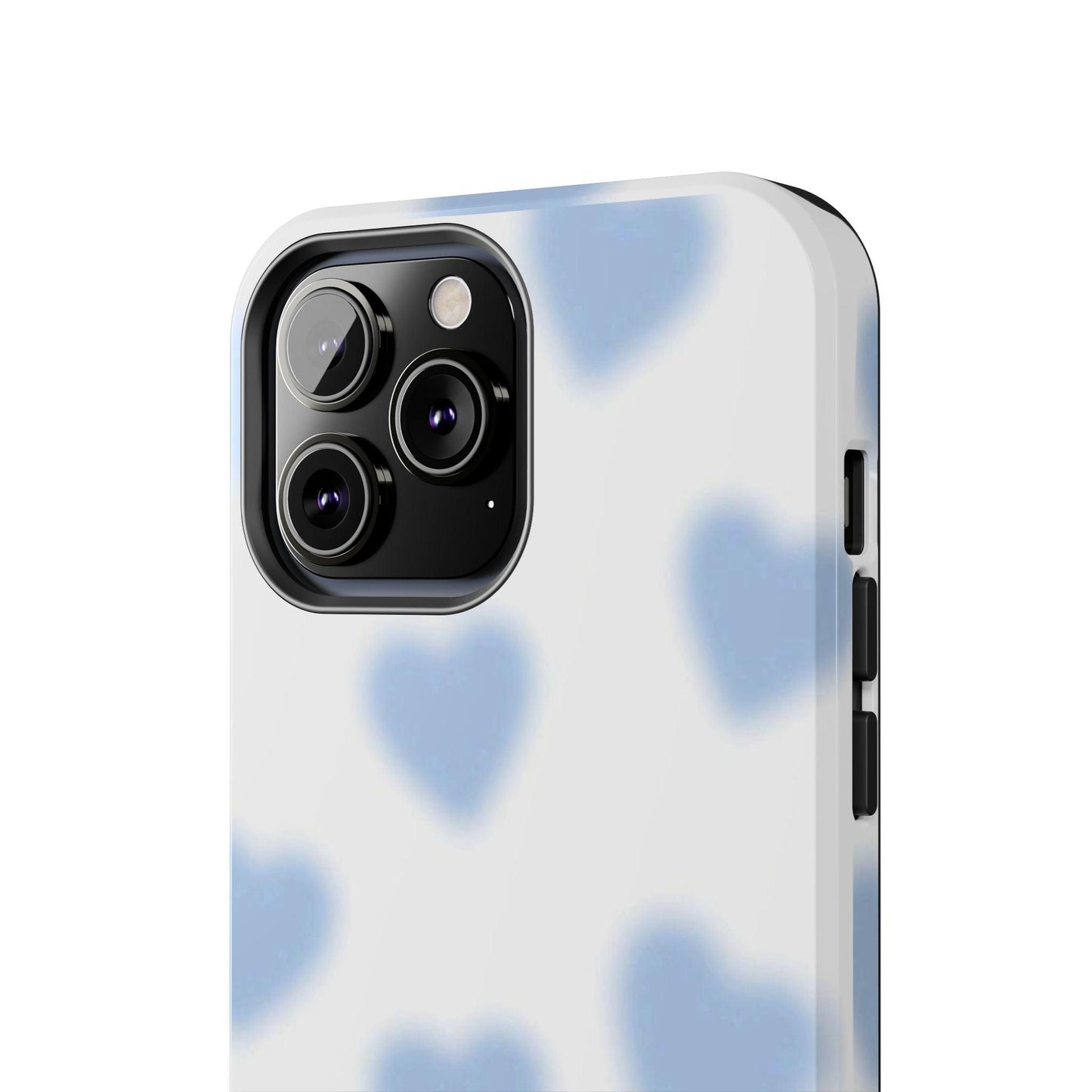 Blue-Blurry Hearts Tough iPhone Cases