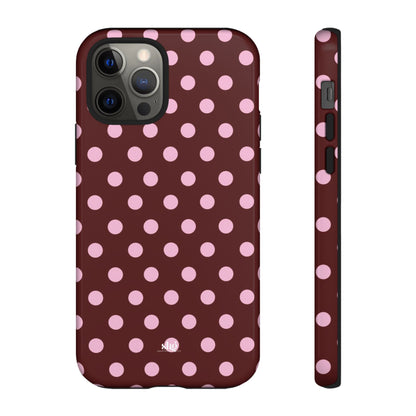 Burgundy Pink Polka Dot Phone Case