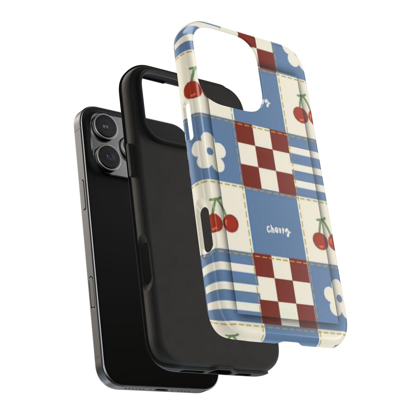 Cherry Blue Tri-Tone Tough iPhone Cases