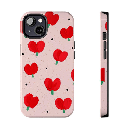 Floral Heart Aesthetic Tough iPhone Cases