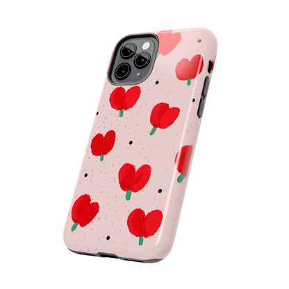 Floral Heart Aesthetic Tough iPhone Cases