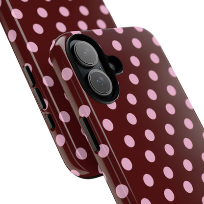 Burgundy Pink Polka Dot Phone Case