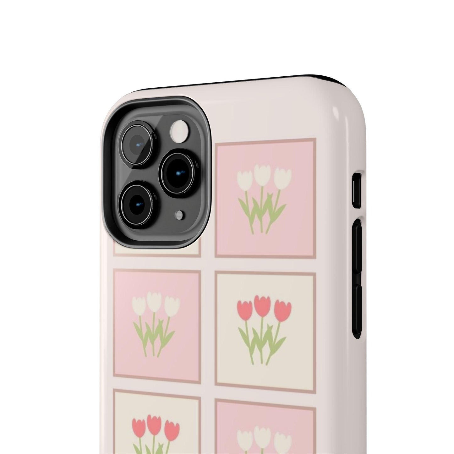 Floral Pastel Tulips Garden Tough iPhone Cases