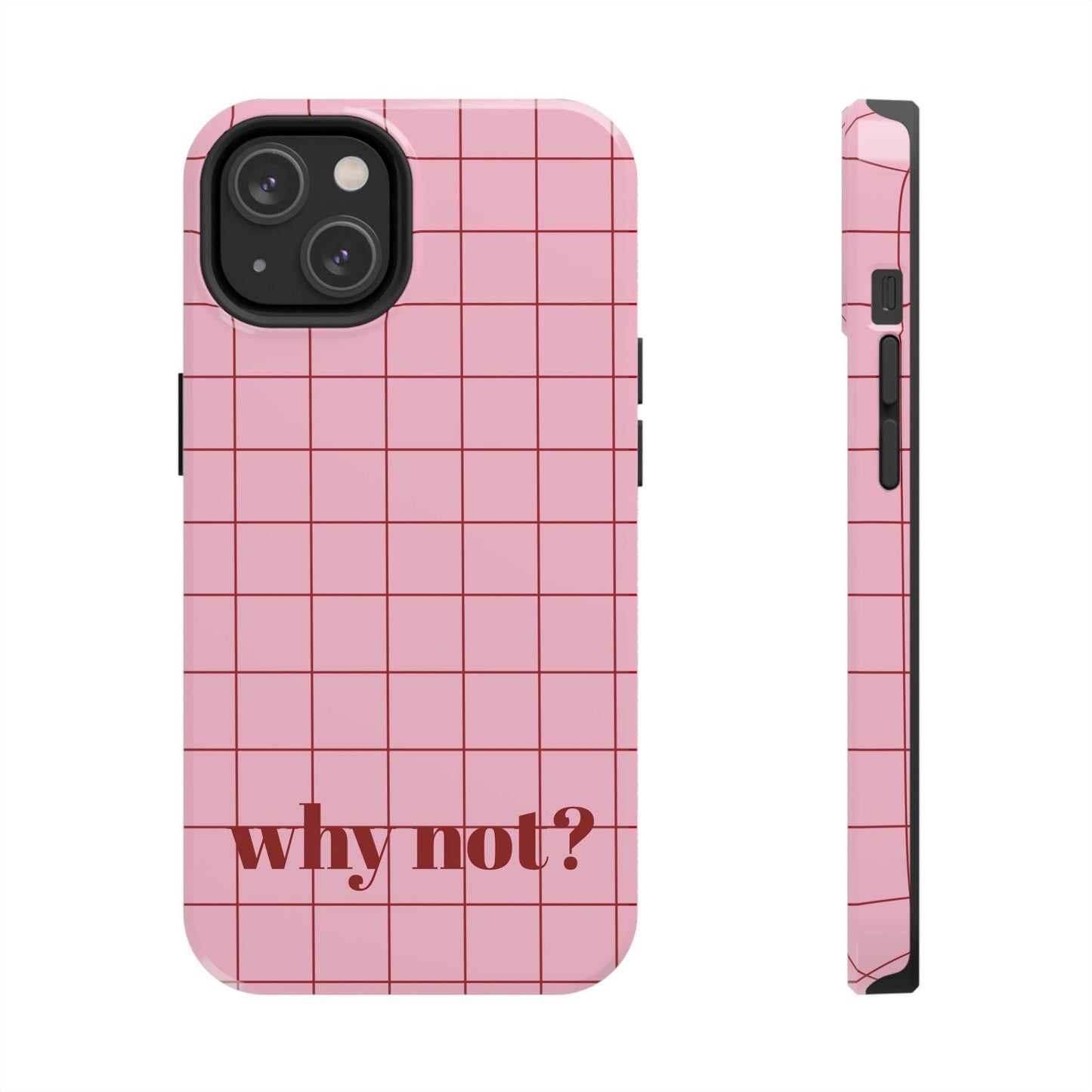 why not? Quirky Tough iPhone Cases - Pink & Red