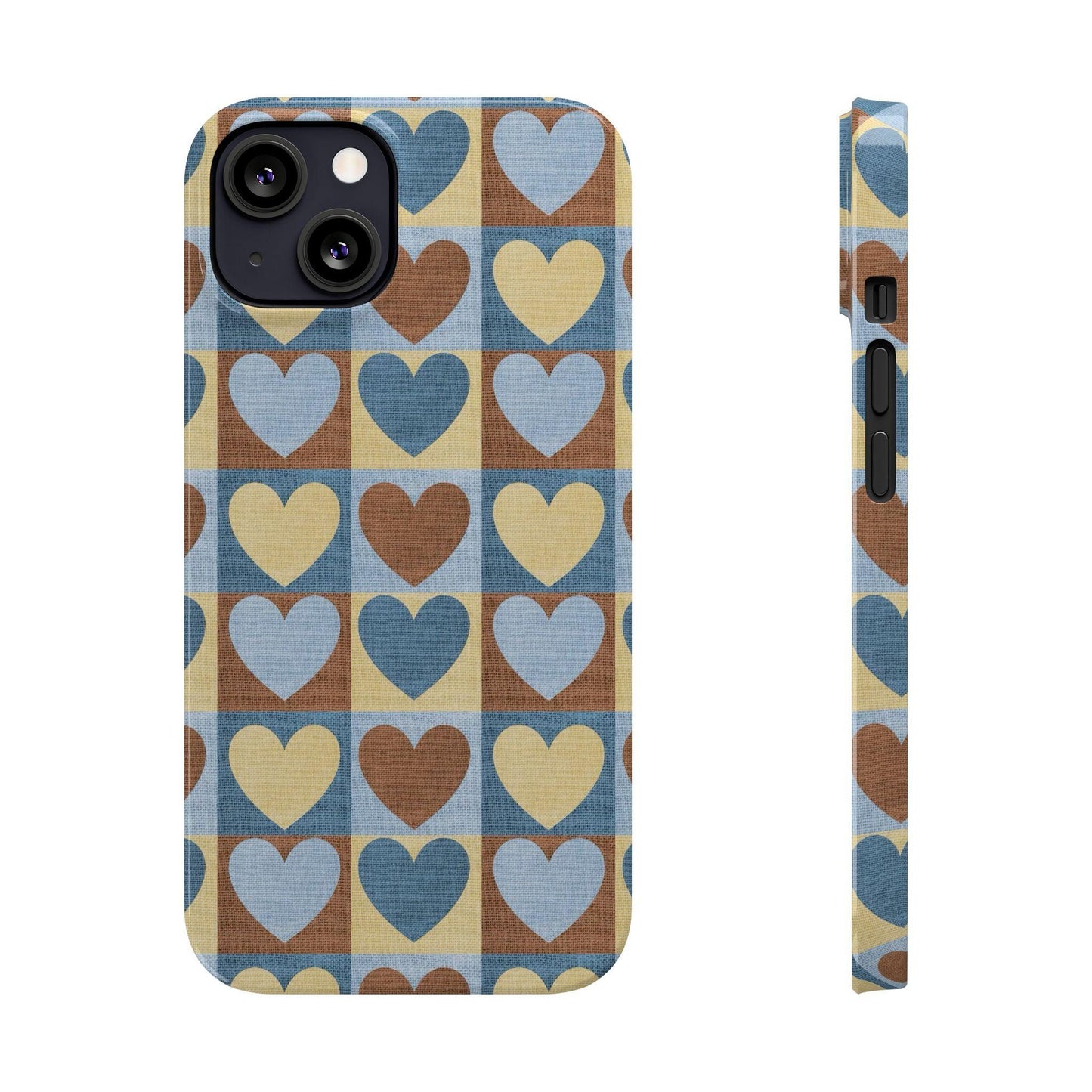 Retro Heart Mosaic Grid Case iPhone Cases