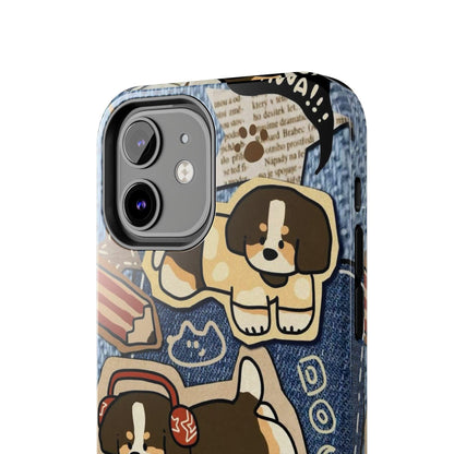 Puppy Pals Denim Vibes Tough iPhone Cases