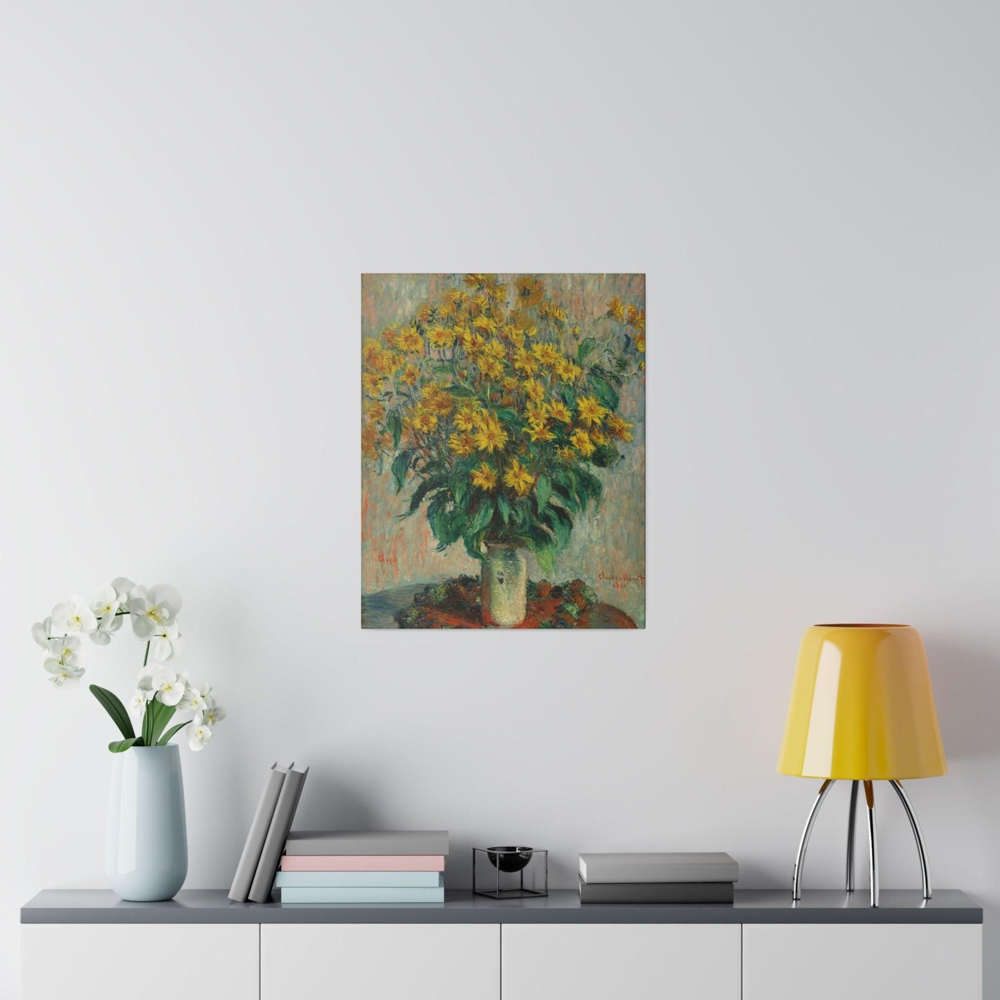 Claude Monet's Jerusalem Artichoke Flowers (1880) - Matte Canvas, Stretched, 0.75"