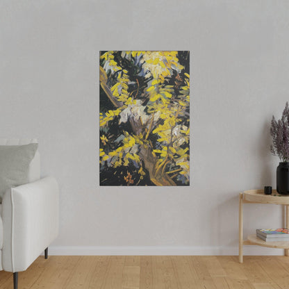 Vincent van Gogh's Blossoming Acacia Branches (1890) famous painting - Matte Canvas, Stretched, 0.75"