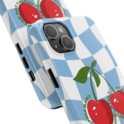 Cherry Gossip Check Tough iPhone Cases