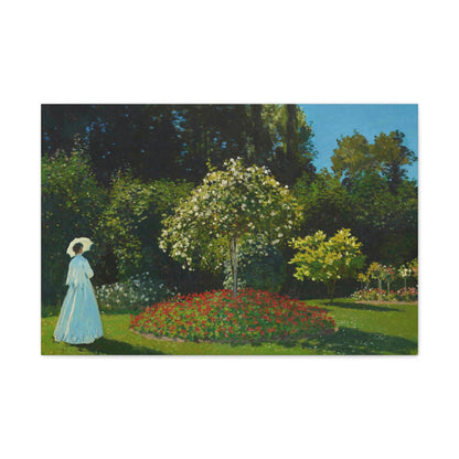 Claude Monet's Lady in the garden (1867) - Canvas Gallery Wraps