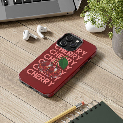 Cherries Disco Inspo iPhone Cases in Cherry Red