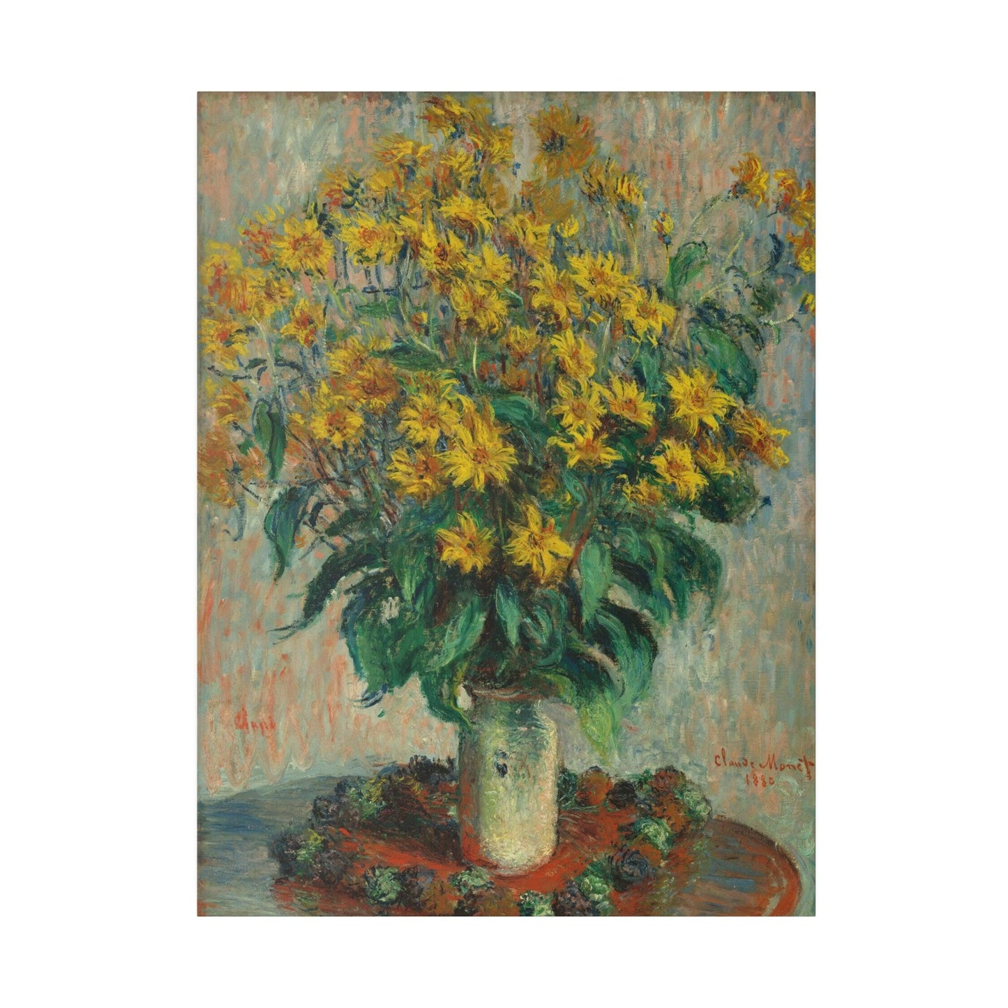 Claude Monet's Jerusalem Artichoke Flowers (1880) - Matte Canvas, Stretched, 0.75"