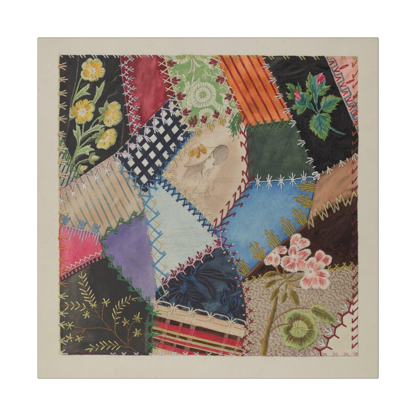 Patchwork Quilt (Section) (c. 1937) by Edith Towner - Matte Canvas, Stretched, 0.75"