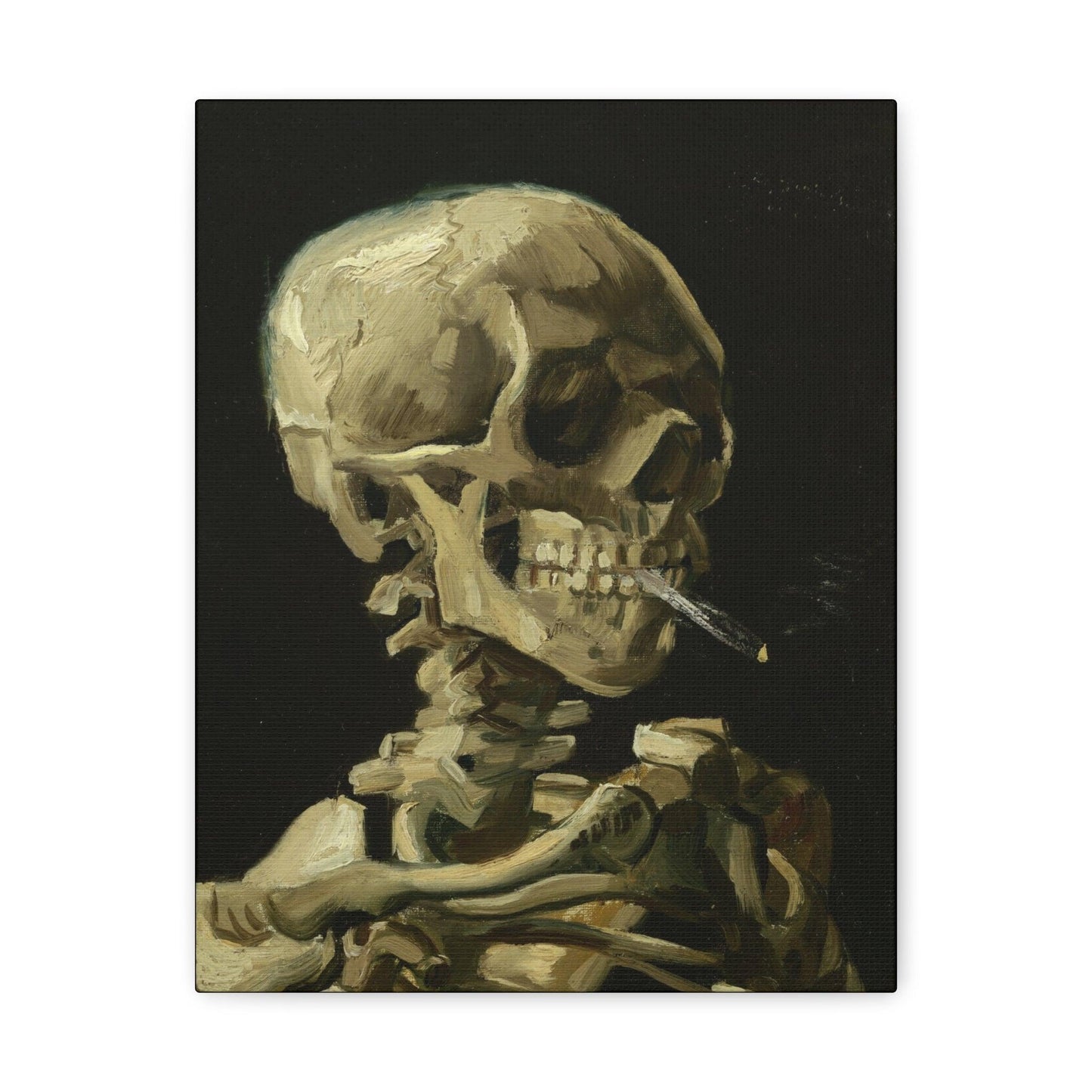 Vincent van Gogh - Head of a skeleton with a burning cigarette - Canvas Gallery Wraps