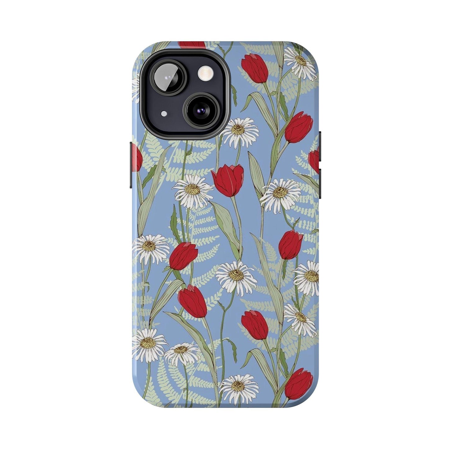 Blooms on Blue Tough iPhone Cases