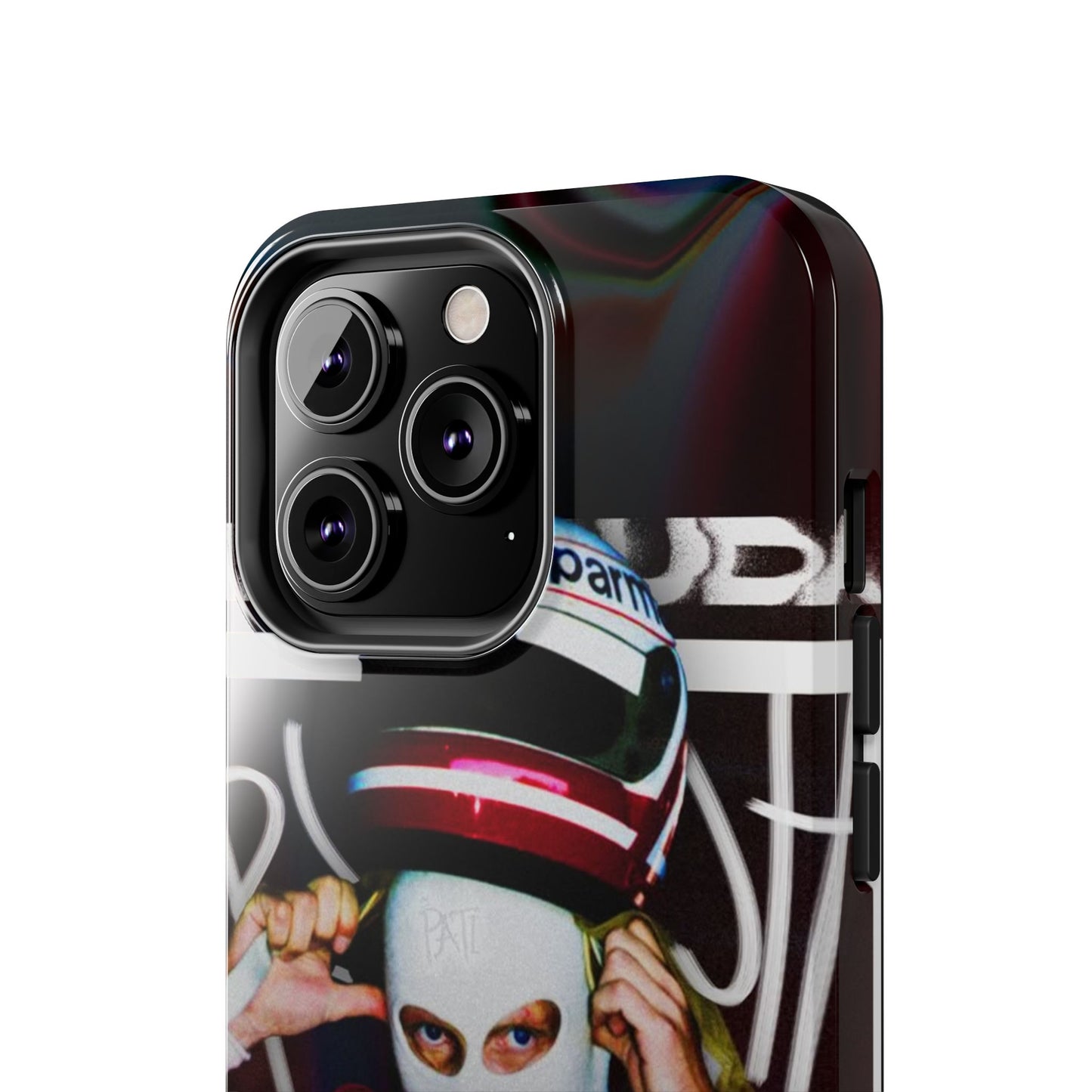 Racing-Inspired Tough Phone Case with Graffiti Design