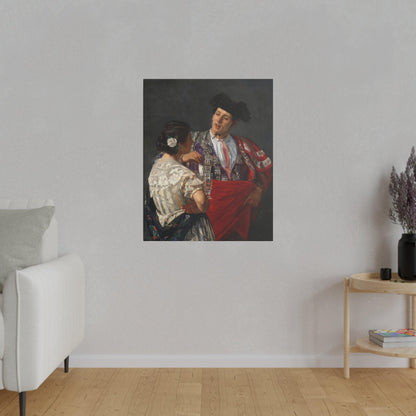 Offering the panel to the bullfighter (1873) painting by Mary Cassatt - Matte Canvas, Stretched, 0.75"