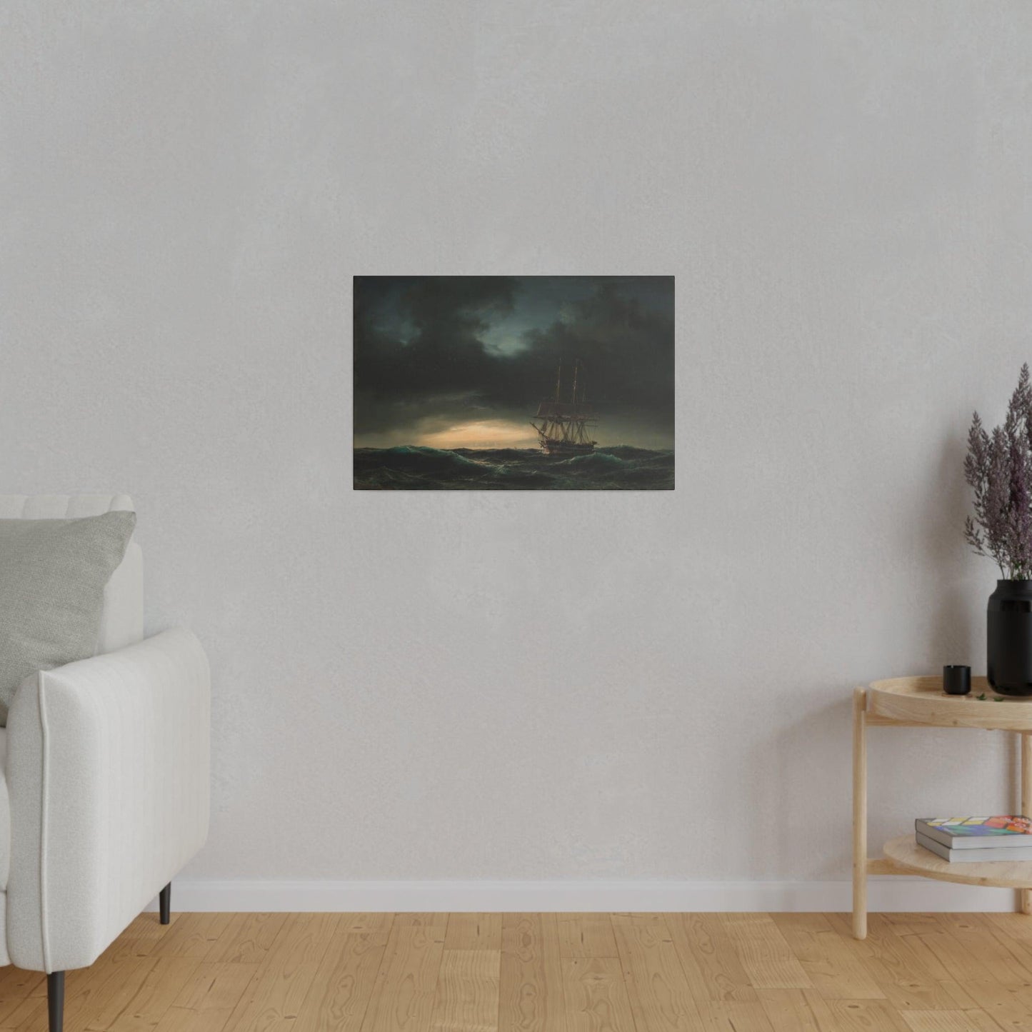 A Danish corvette in the lake after a storm by Anton Melbye - Matte Canvas, Stretched, 0.75"