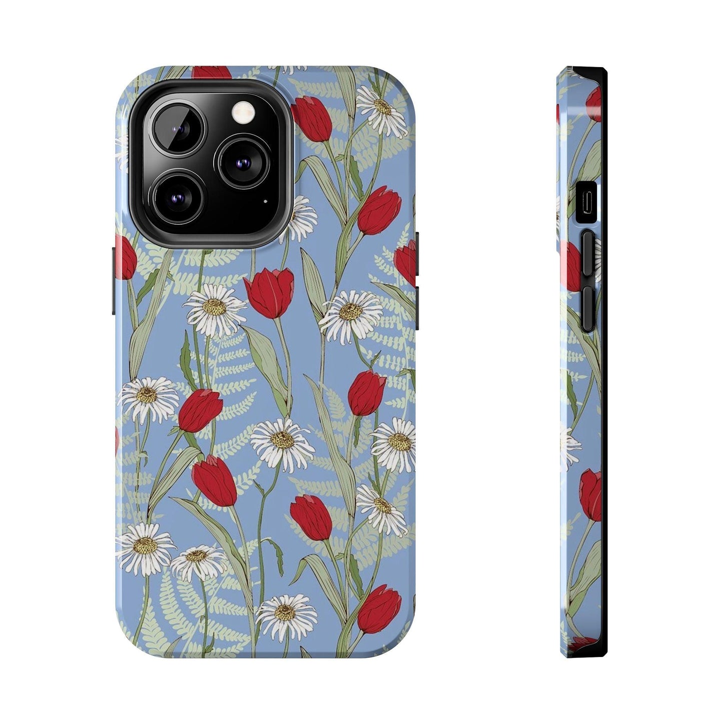 Blooms on Blue Tough iPhone Cases