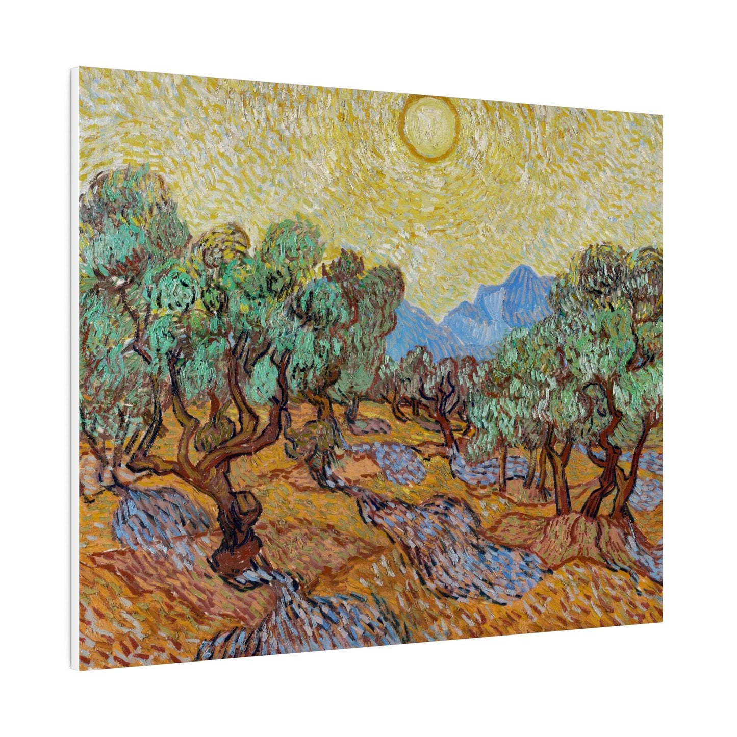 Vincent van Gogh's Olive Trees (1889) famous landscape painting - Matte Canvas, Stretched, 0.75"